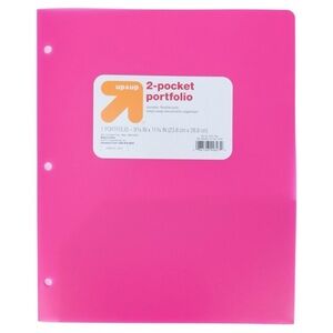 up&up 2 Pocket Plastic Folder Pink